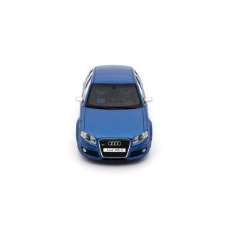 AUDI RS 4 B7 SEDAN SPRINT BLUE 2007 OttO mobile 1:18 Resinemodell (Türen, Motorhaube... nicht zu öffnen!)